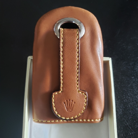 Very Rare Genuine Rolex Brown Leather Key Ring/Case. With Original Box - Picture 4 of 12